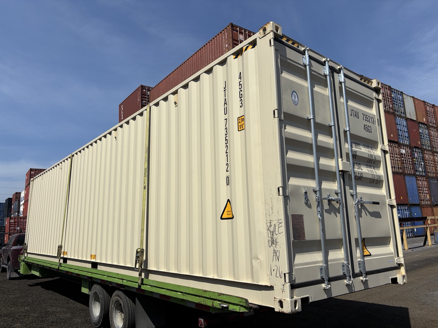 Shipping container at J-Tex container yard