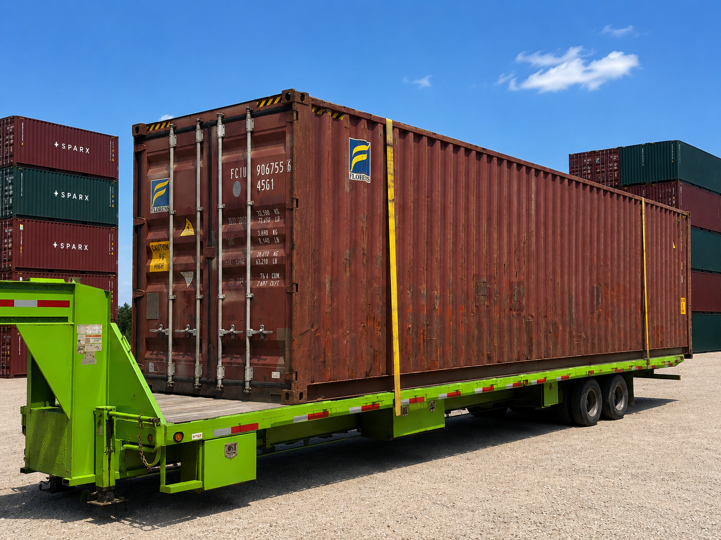 Shipping container at J-Tex container yard